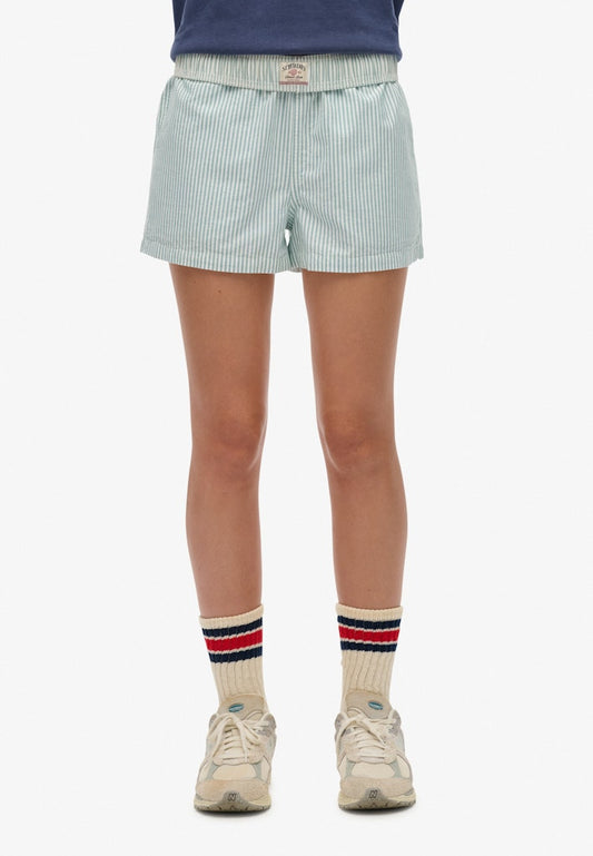 COTTON STRIPE ELASTIC SHORT