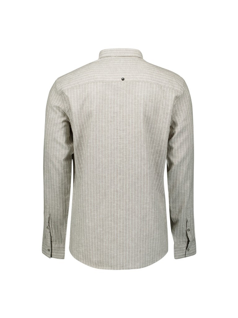 Shirt Vertical Small Stripe With Linen