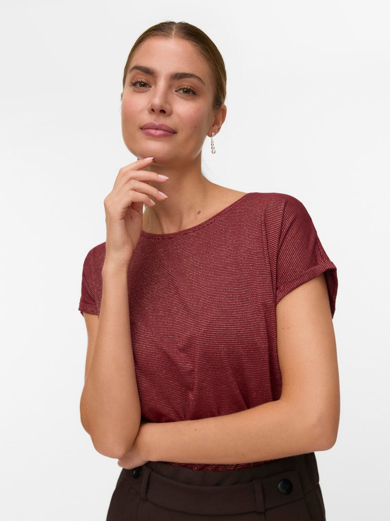 VMLAVA GLITTER SS TOP STRIPE J