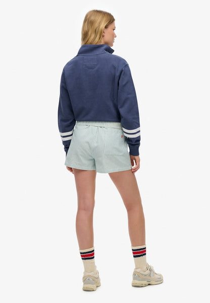 COTTON STRIPE ELASTIC SHORT