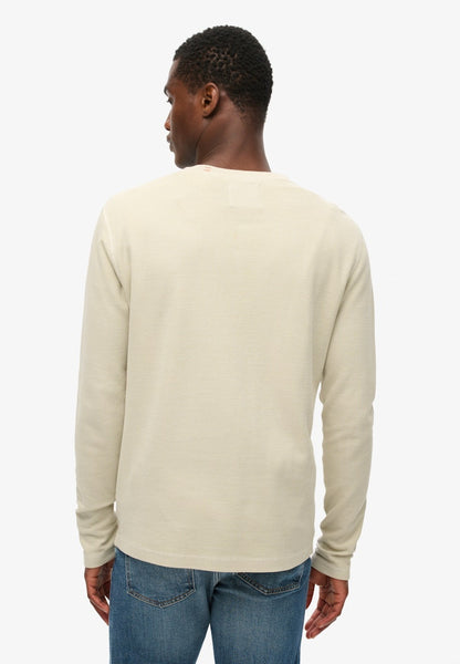 WAFFLE LONG SLEEVE HENLEY TOP