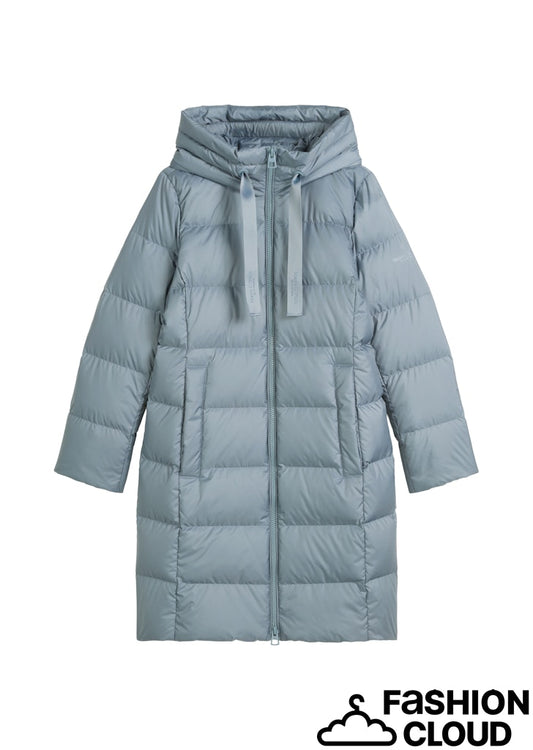 Coat, down filled, with hood,