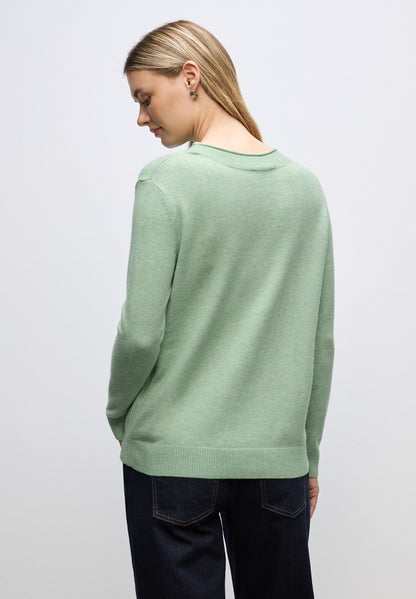 QR_rolled edge collar sweater
