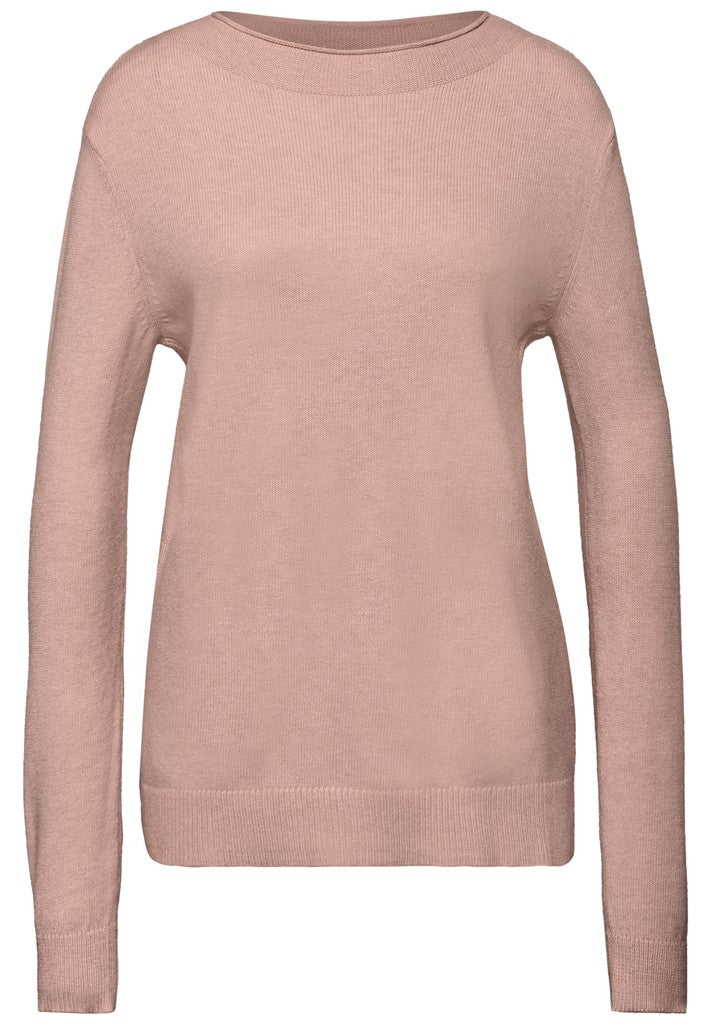 QR_rolled edge collar sweater