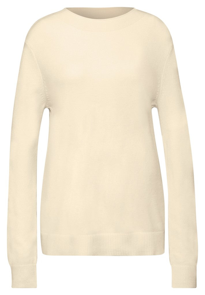 QR_rolled edge collar sweater