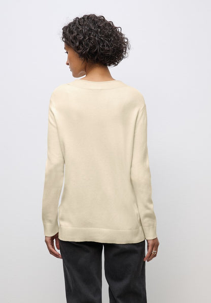 QR_rolled edge collar sweater
