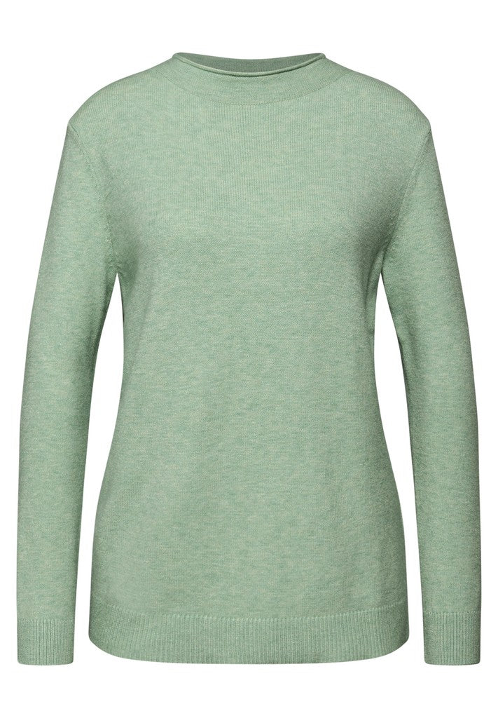 QR_rolled edge collar sweater