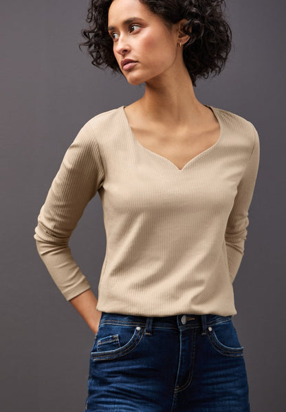 LTD QR heart shape rib shirt l