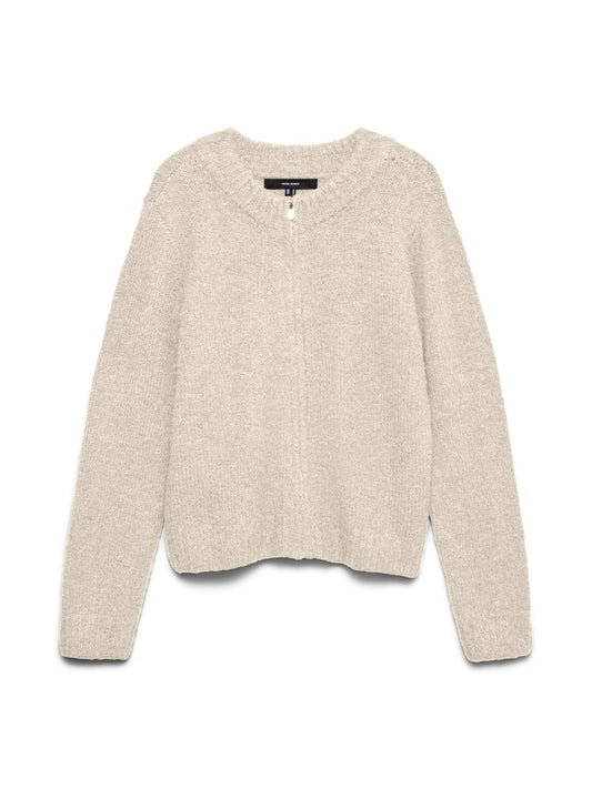 VMBERRY LS O-NECK ZIPPER CARIDGAN N
