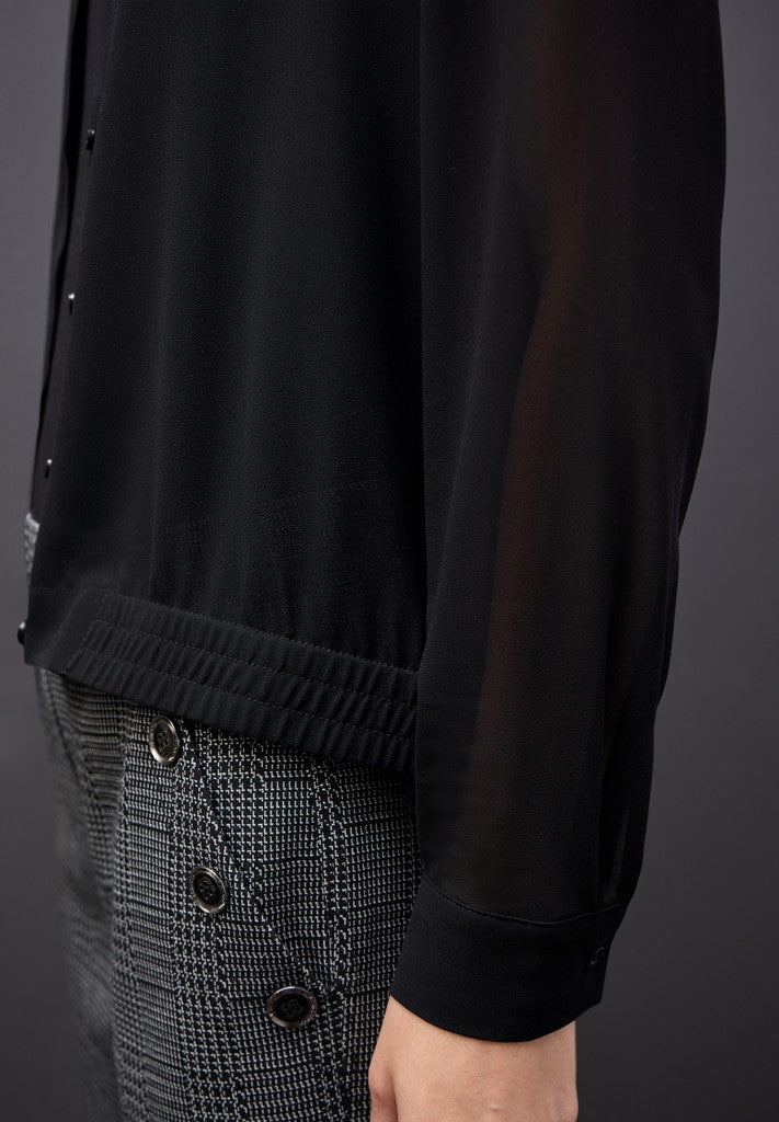 Chiffon buttoned shirtcollar b