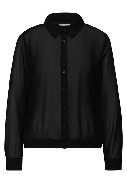 Chiffon buttoned shirtcollar b