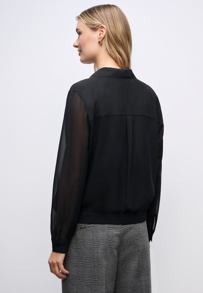 Chiffon buttoned shirtcollar b