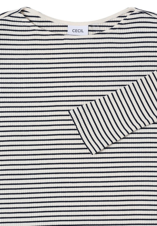 Stripe Rib Boatneck Shirt