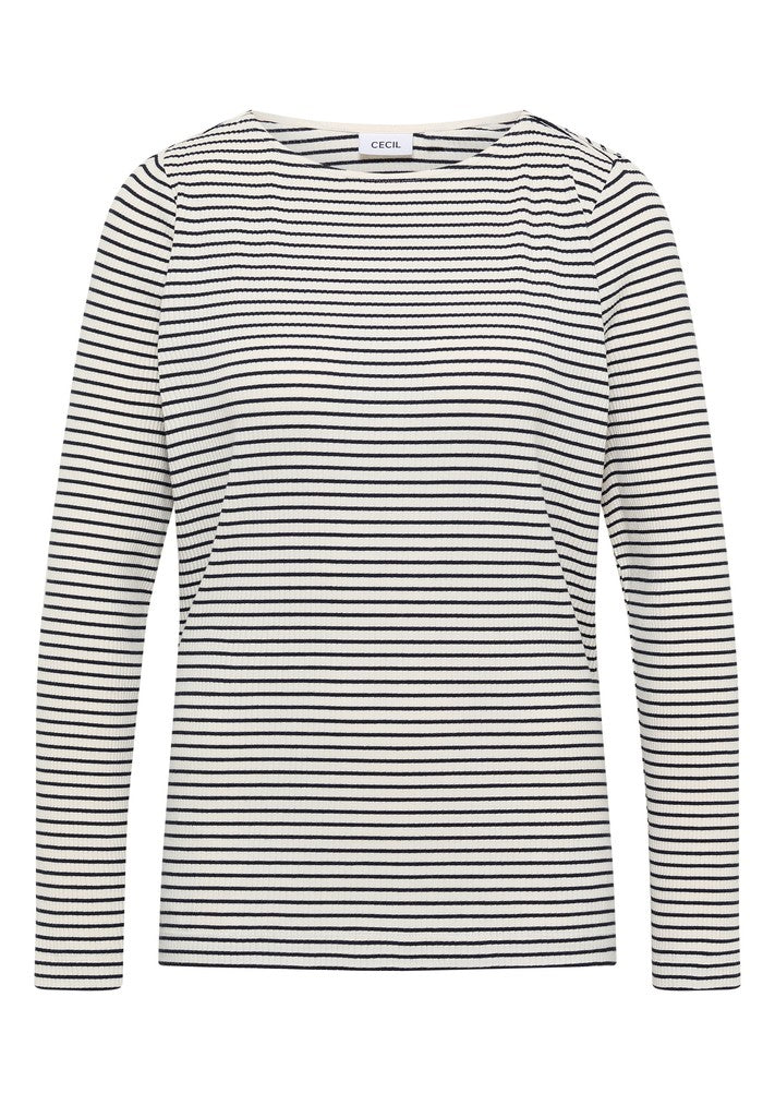 Stripe Rib Boatneck Shirt