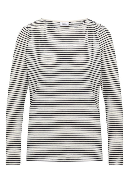 Stripe Rib Boatneck Shirt