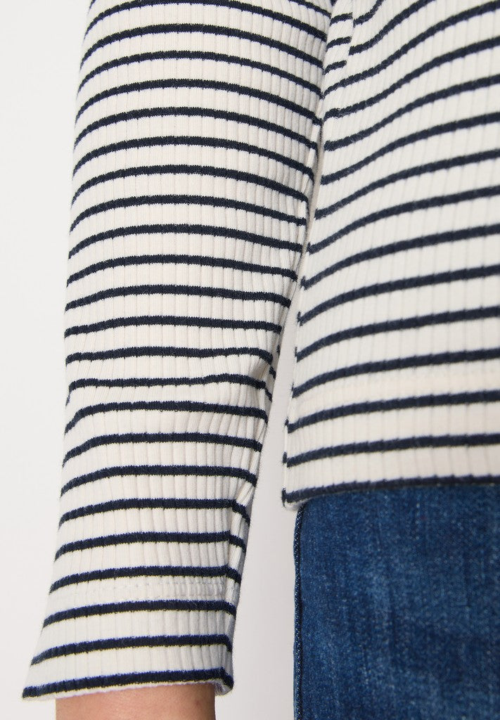 Stripe Rib Boatneck Shirt