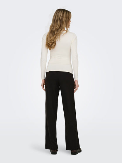 ONLEA L/S 2-WAY DEEP NECK TOP