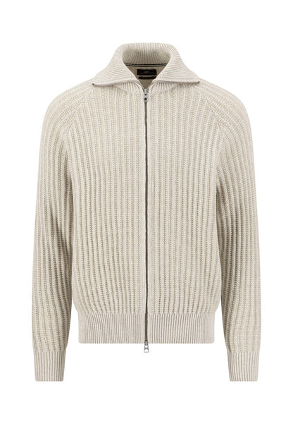 Zip Cardigan, 2-tone rib*RWS