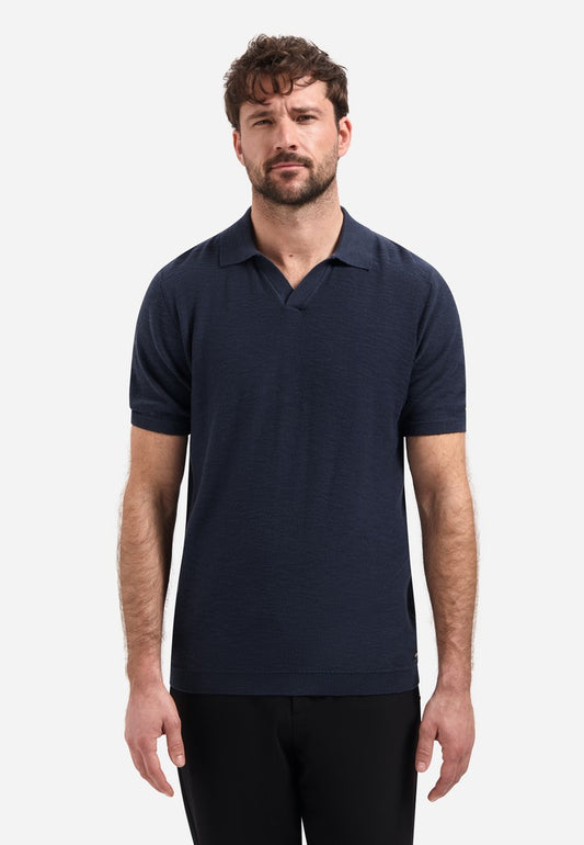 Pullover Short Sleeve V-Polo Slub