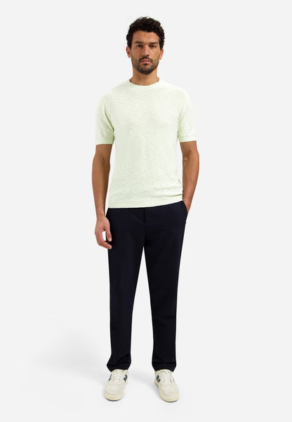 Pullover Short Sleeve Crew Neck Slub