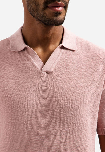Pullover Short Sleeve V-Polo Slub