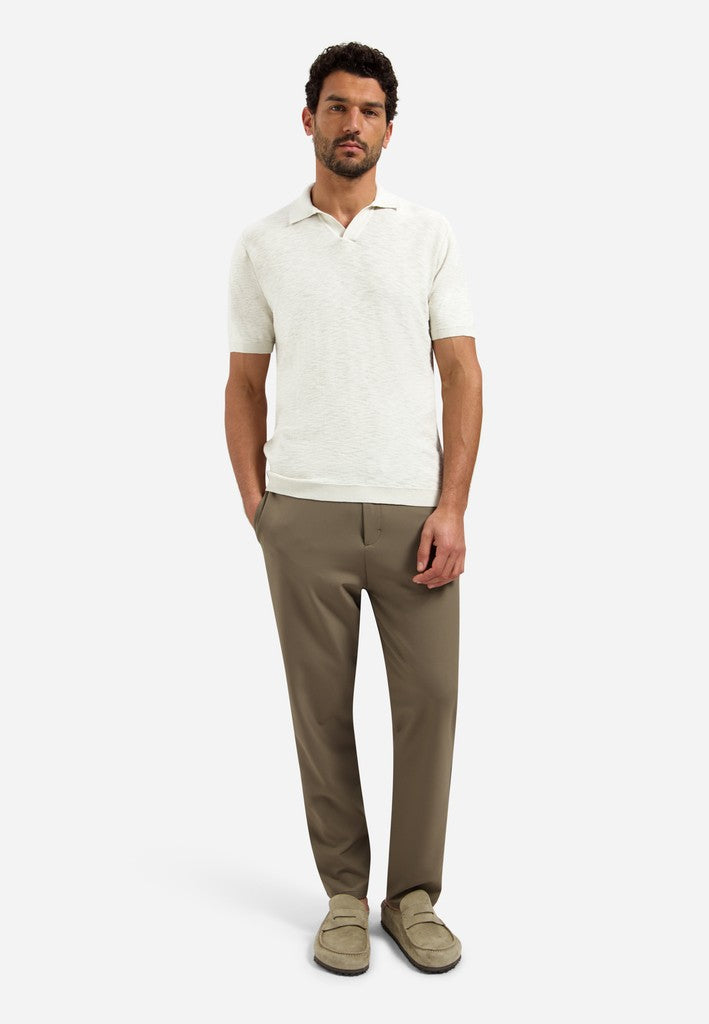 Pullover Short Sleeve V-Polo Slub