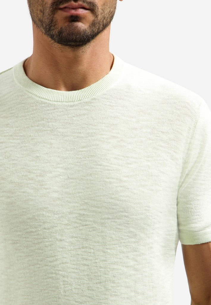 Pullover Short Sleeve Crew Neck Slub