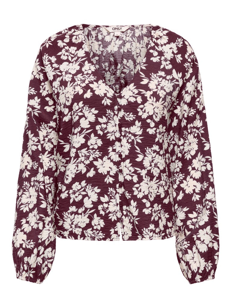 ONLZION STRYLA L/S BUTTON TOP WVN
