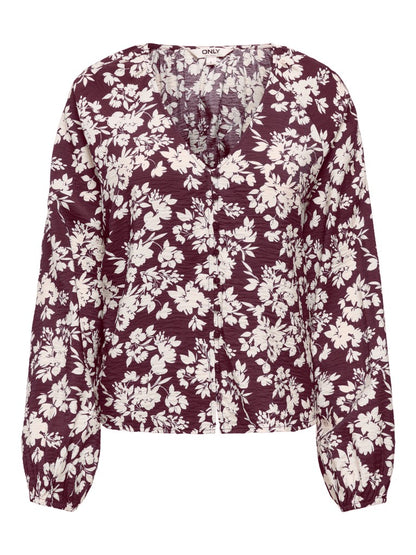 ONLZION STRYLA L/S BUTTON TOP WVN