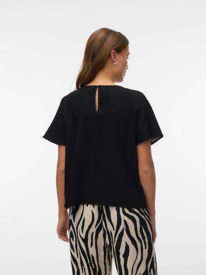 VMMYMILO SS O-NECK TOP WVN GA BOO
