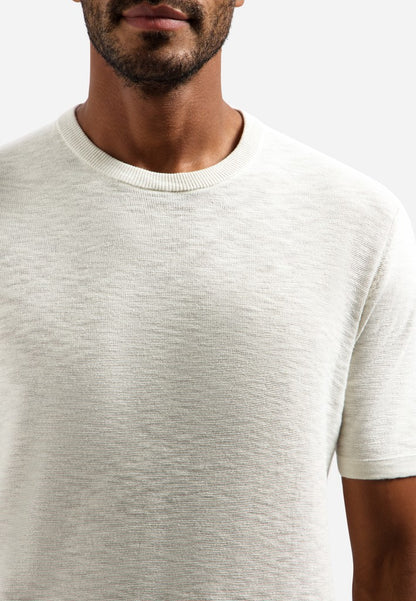 Pullover Short Sleeve Crew Neck Slub