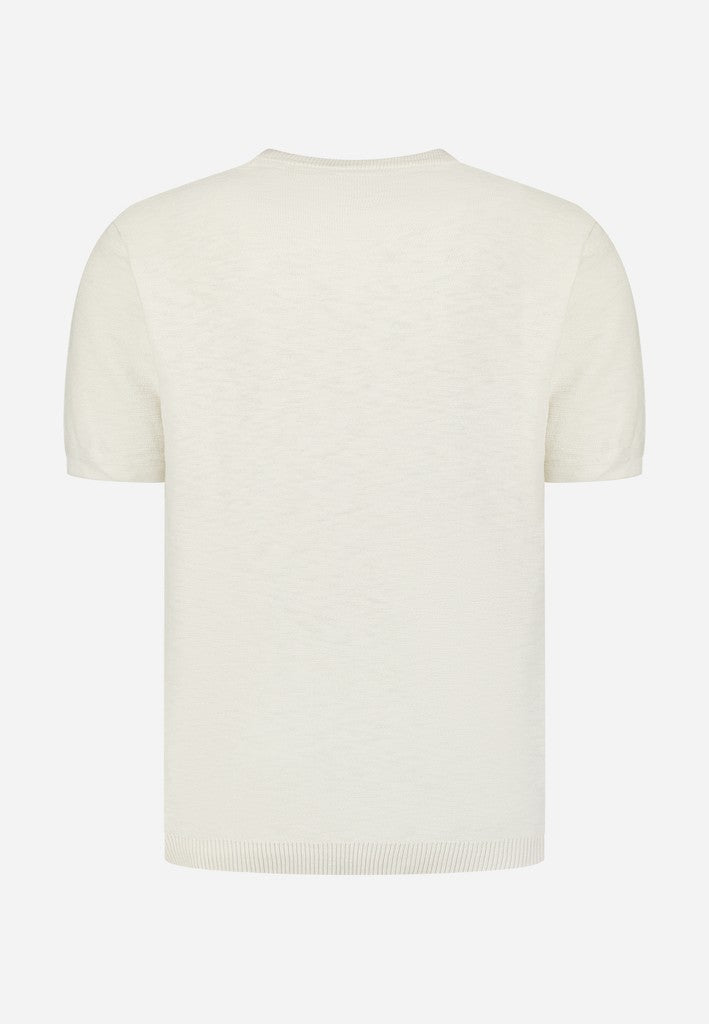 Pullover Short Sleeve Crew Neck Slub