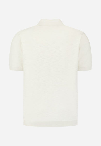 Pullover Short Sleeve V-Polo Slub