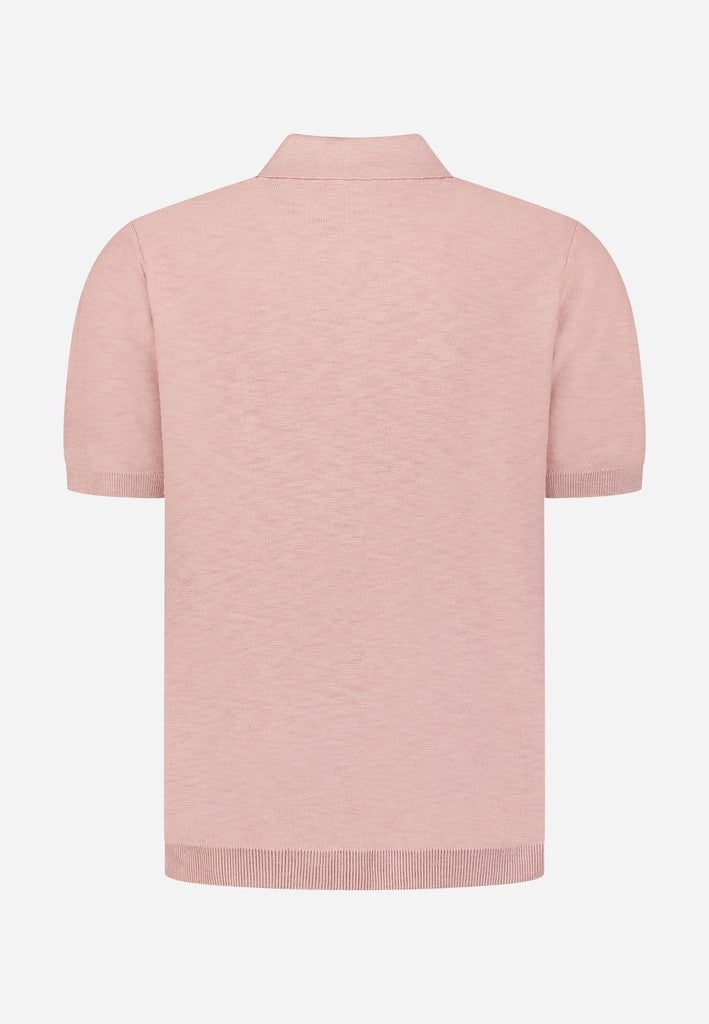 Pullover Short Sleeve V-Polo Slub