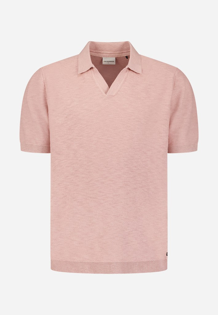 Pullover Short Sleeve V-Polo Slub