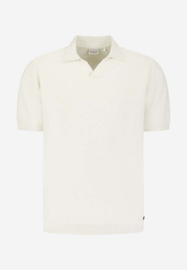 Pullover Short Sleeve V-Polo Slub