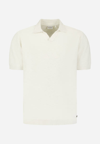 Pullover Short Sleeve V-Polo Slub
