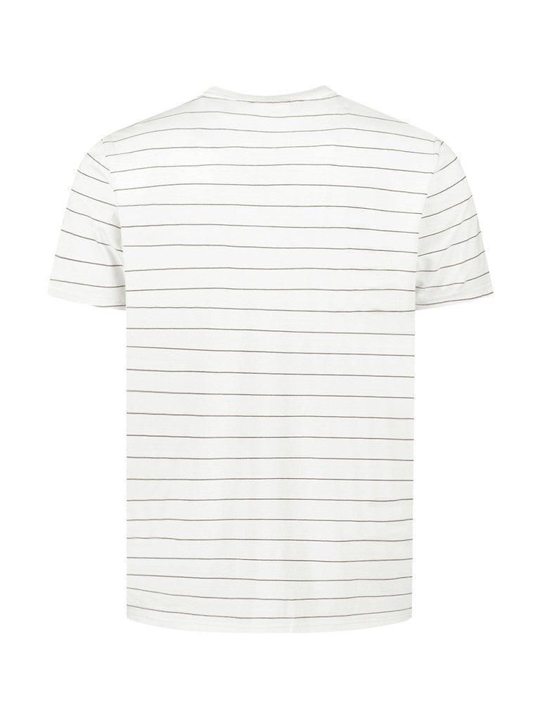 T-Shirt Crewneck Pin Stripe Garment Dyed