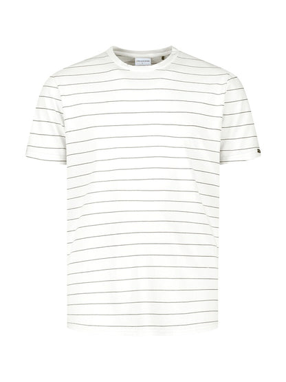 T-Shirt Crewneck Pin Stripe Garment Dyed
