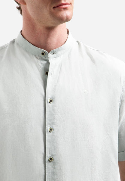 Shirt Short Sleeve Granddad With Linen