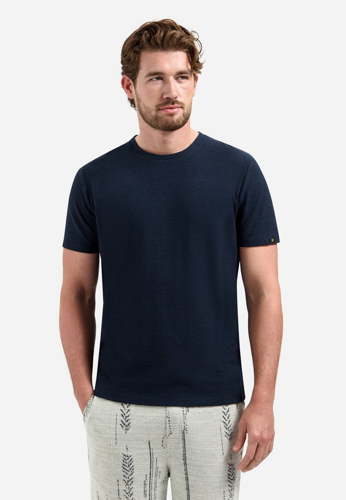 T-Shirt Crewneck Solid Jacquard