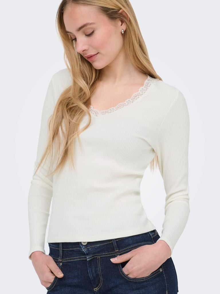 ONLSARA SHARAI L/S V-NECK TOP JRS N