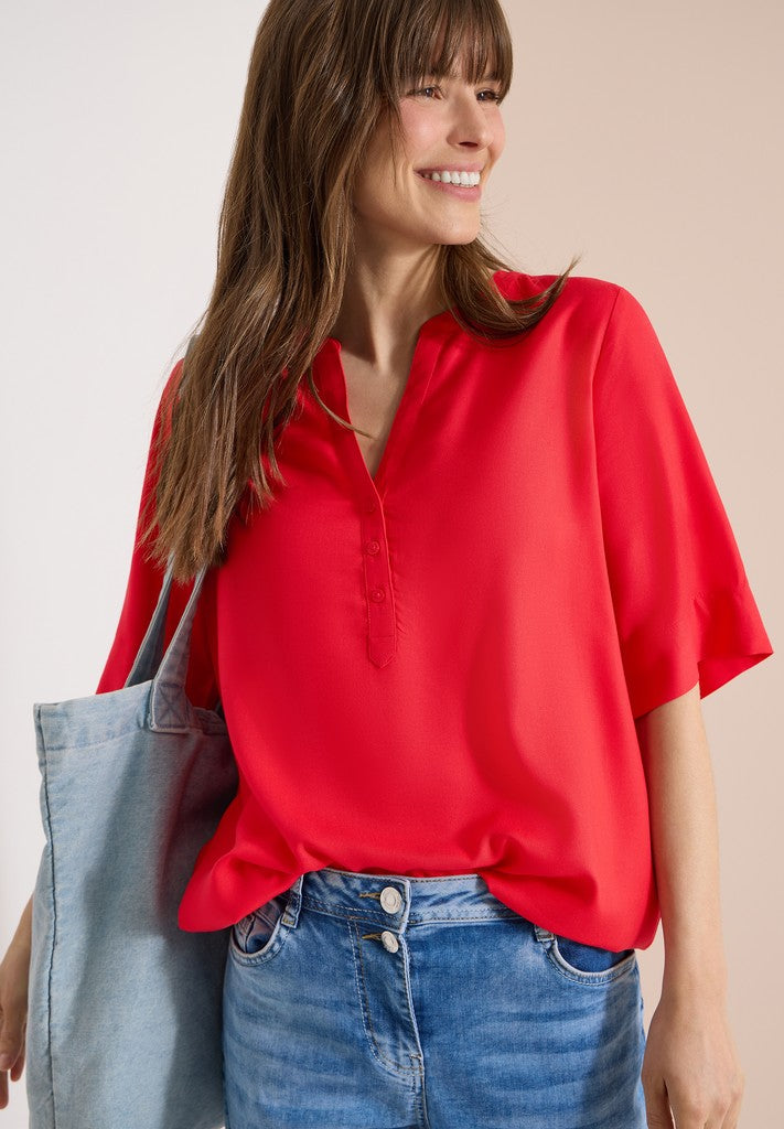 NOS Solid Splitneck Blouse