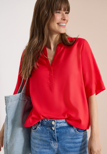 NOS Solid Splitneck Blouse