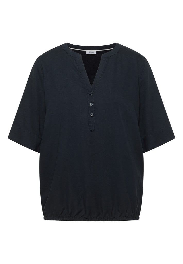NOS Solid Splitneck Blouse