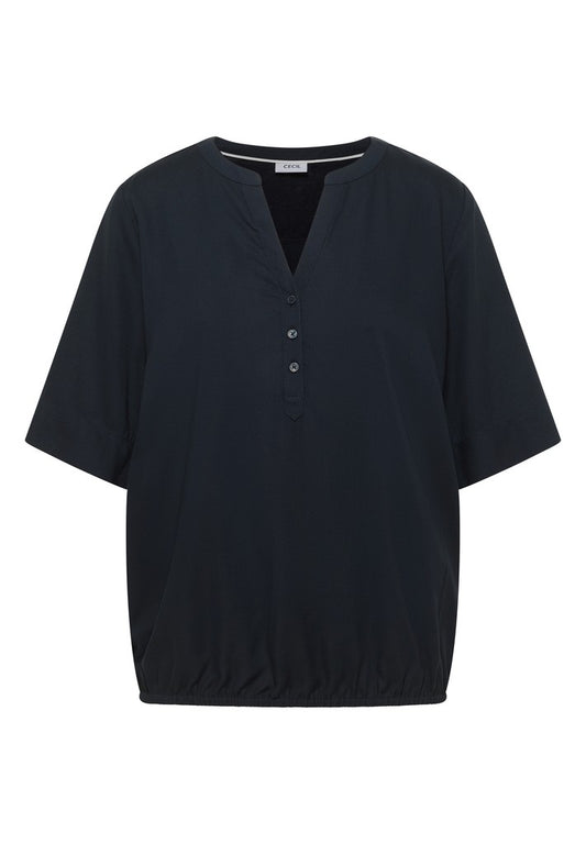 NOS Solid Splitneck Blouse