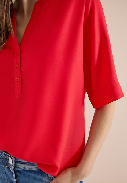 NOS Solid Splitneck Blouse