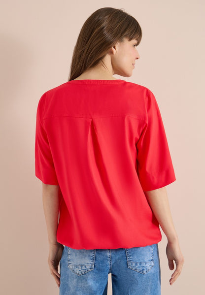 NOS Solid Splitneck Blouse