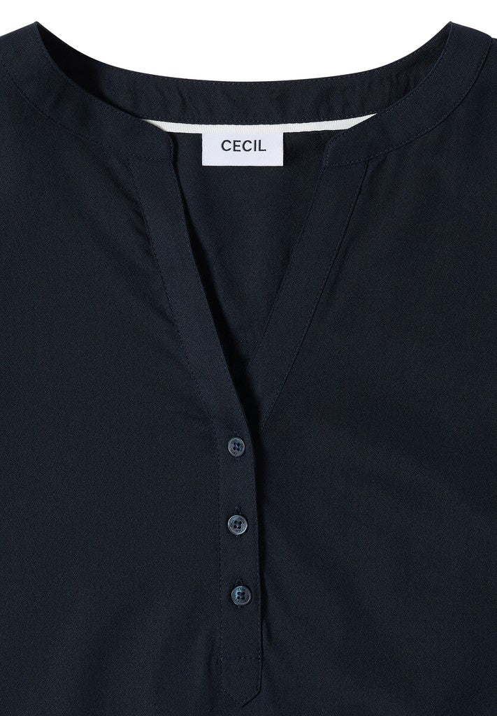 NOS Solid Splitneck Blouse