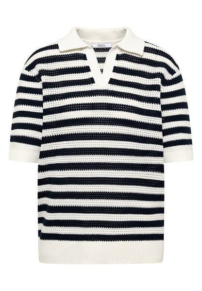 TOS_Mesh Stripe Polo